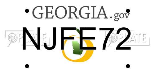 NJFE72 Georgia License Plate