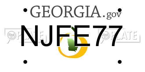 NJFE77 Georgia License Plate