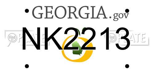 NK2213 Georgia License Plate