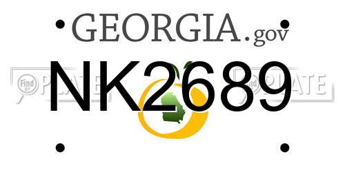 NK2689 Georgia License Plate