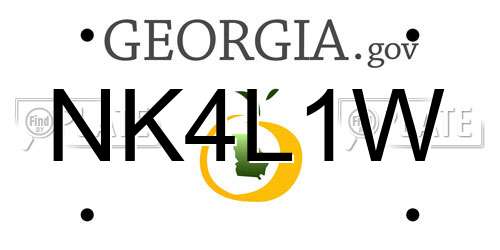 NK4L1W Georgia License Plate