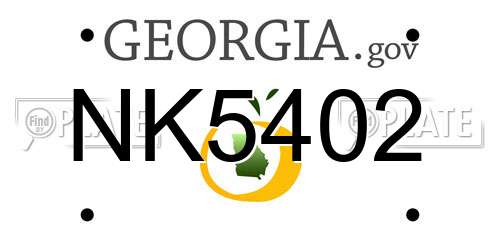 NK5402 Georgia License Plate