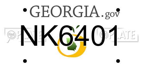 NK6401 Georgia License Plate