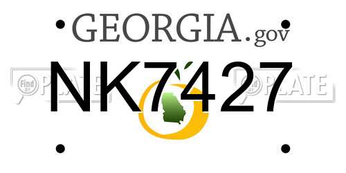 NK7427 Georgia License Plate