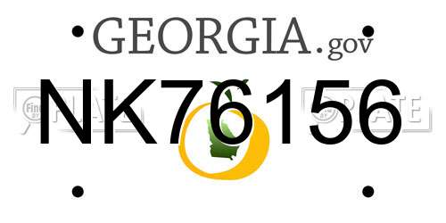 NK76156 Georgia License Plate
