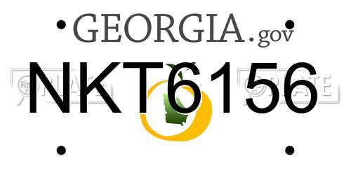 NKT6156 Georgia License Plate