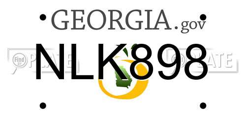 NLK898 Georgia License Plate