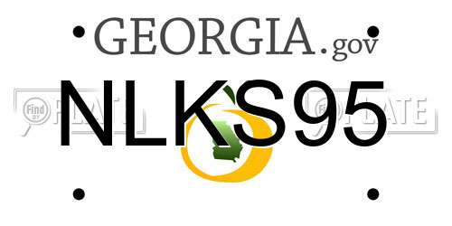 NLKS95 Georgia License Plate