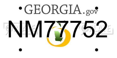 NM77752 Georgia License Plate