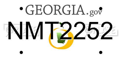NMT2252 Georgia License Plate