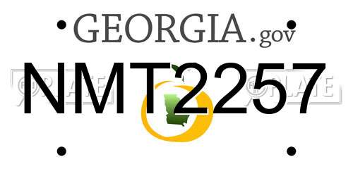 NMT2257 Georgia License Plate
