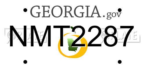 NMT2287 Georgia License Plate