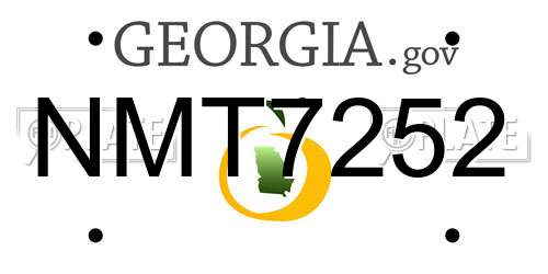 NMT7252 Georgia License Plate