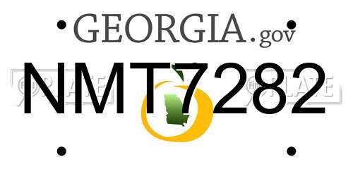 NMT7282 Georgia License Plate