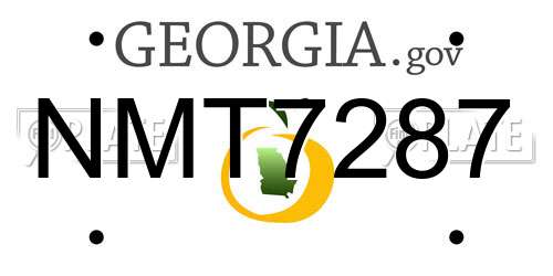 NMT7287 Georgia License Plate