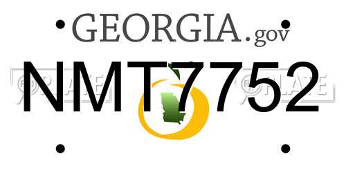 NMT7752 Georgia License Plate