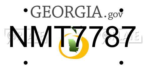 NMT7787 Georgia License Plate