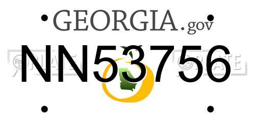NN53756 Georgia License Plate