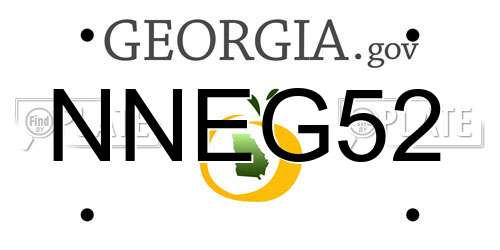 NNEG52 Georgia License Plate