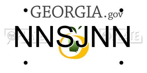 NNSJNN Georgia License Plate
