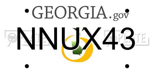 NNUX43 Georgia License Plate