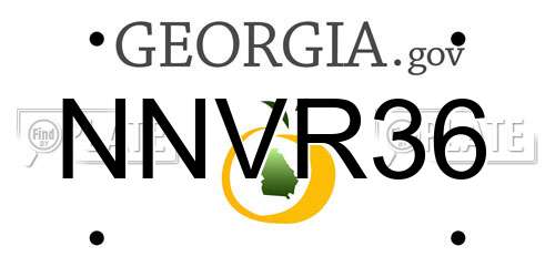 NNVR36 Georgia License Plate