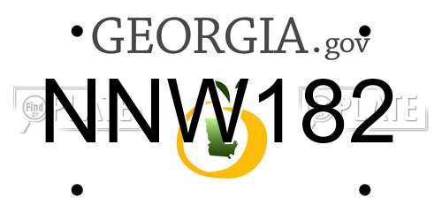 NNW182 Georgia License Plate