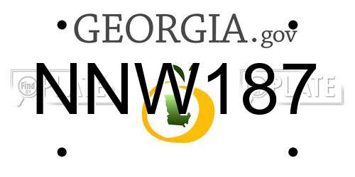 NNW187 Georgia License Plate