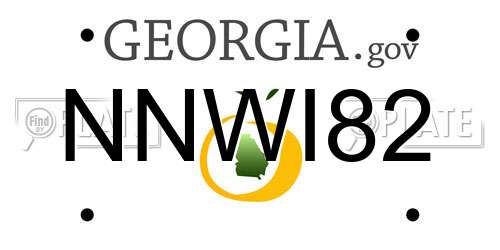 NNWI82 Georgia License Plate