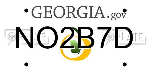 NO2B7D Georgia License Plate