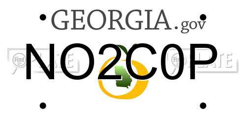 NO2C0P Georgia License Plate