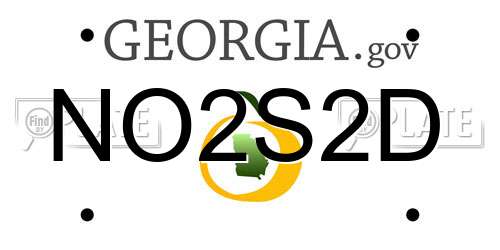 NO2S2D Georgia License Plate