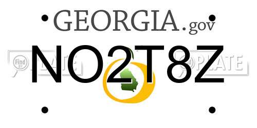 NO2T8Z Georgia License Plate