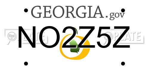 NO2Z5Z Georgia License Plate