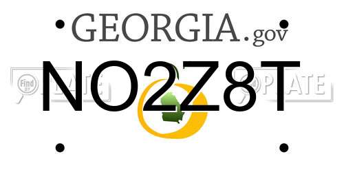 NO2Z8T Georgia License Plate