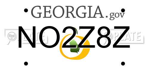 NO2Z8Z Georgia License Plate