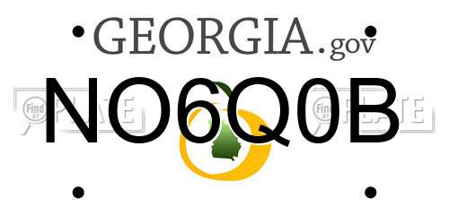 NO6Q0B Georgia License Plate