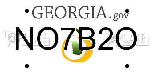 NO7B2O Georgia License Plate