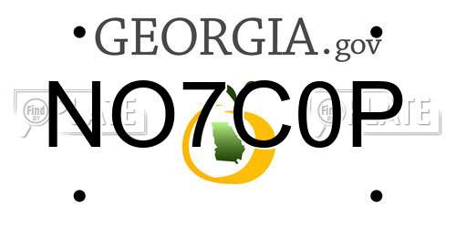NO7C0P Georgia License Plate