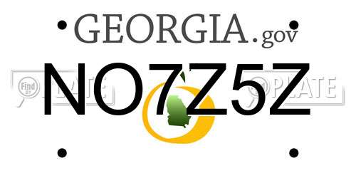 NO7Z5Z Georgia License Plate