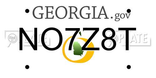 NO7Z8T Georgia License Plate