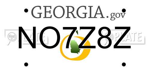 NO7Z8Z Georgia License Plate