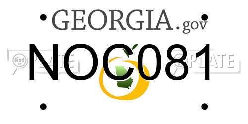 NOC081 Georgia License Plate