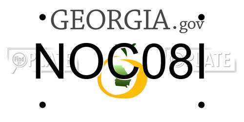 NOC08I Georgia License Plate