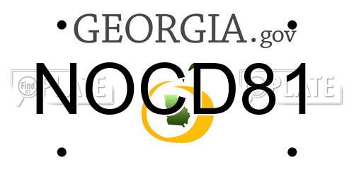 NOCD81 Georgia License Plate