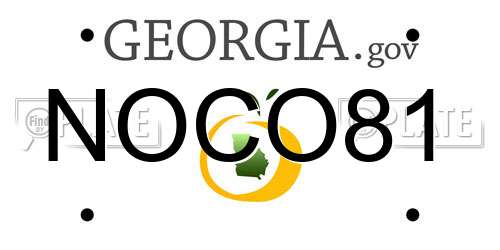 NOCO81 Georgia License Plate
