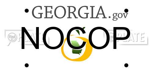 NOCOP Georgia License Plate