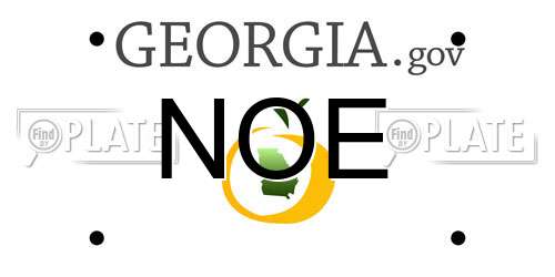 NOE Georgia License Plate