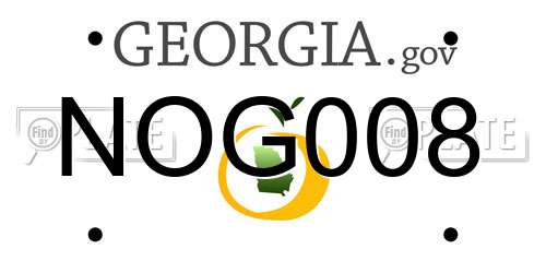 NOG008 Georgia License Plate