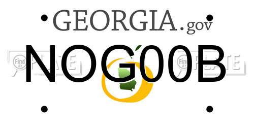 NOG00B Georgia License Plate
